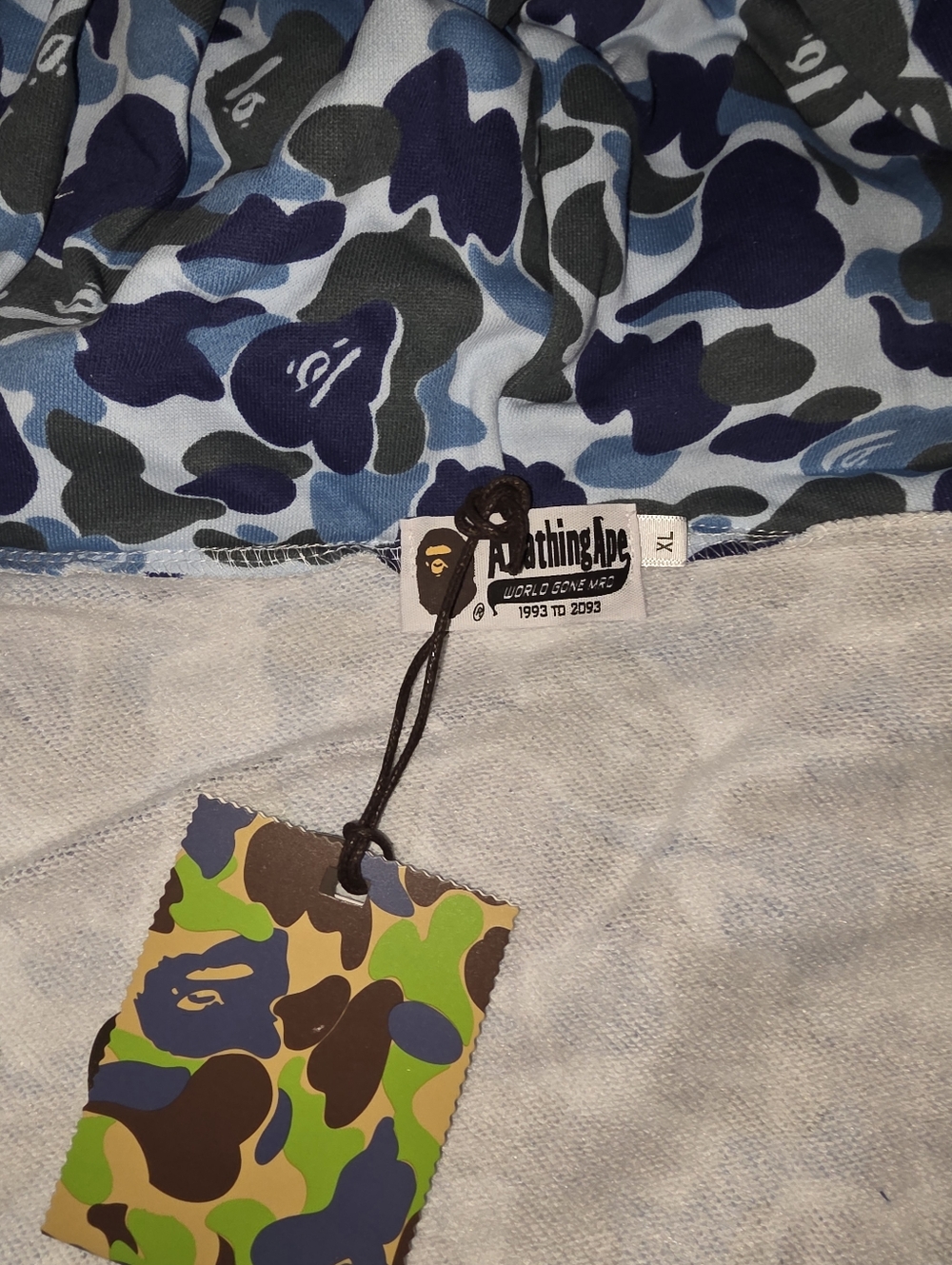 BAPE Shark ABC Camo Full Zip Hoodie, Blue Camo - Picture 3 of 7